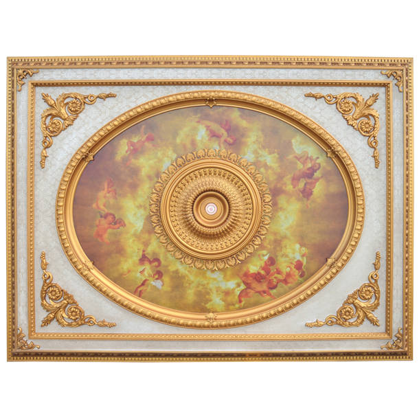 Art Frame Direct Cherub Sky Round Chandelier Ceiling Medallion
